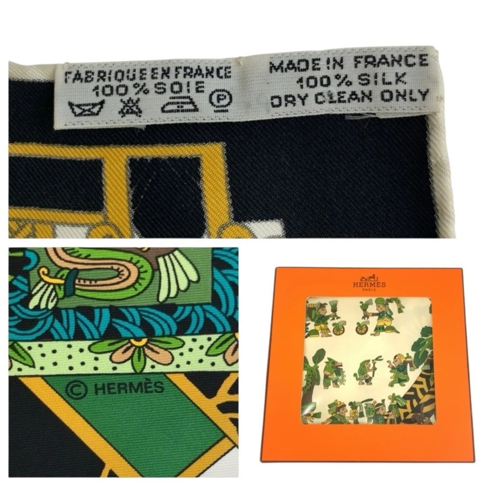 HERMES Green Silk Scarf - Picture 3 of 10